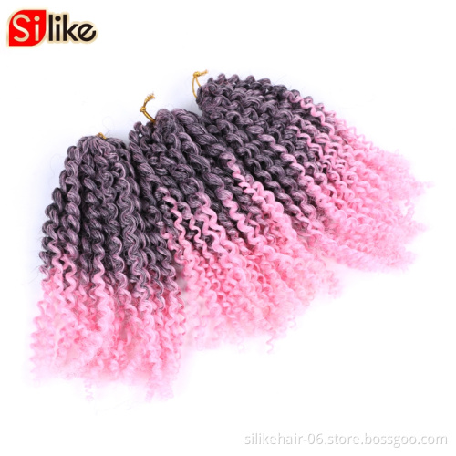 8inch Marlybob Crochet 3pcs/pack Afro Kinky Curly Hair Crochet Braids Curly Wave Ombre Braiding Hair Synthetic Hair Extension